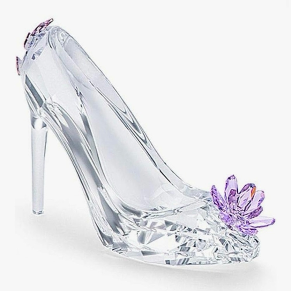 Swarovski Silver and Purple Heels with Crystal Accents